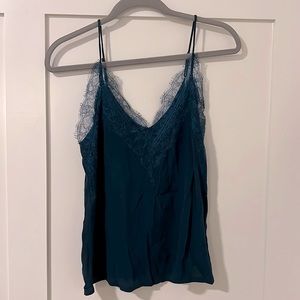 Teal lace cami/tank top